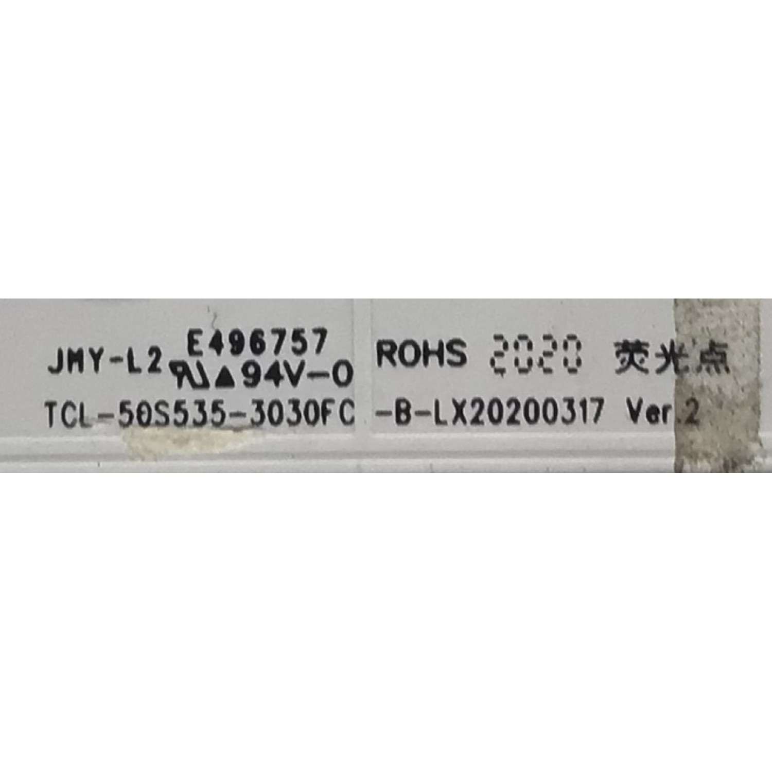 KIT DE LED'S PARA TCL ((INCOMPLETO SOLO 9 PIEZAS)) / NUMERO DE PARTE YHB-4C-LB5008-YH06J / YHB-4C-LB5008-YH05J / YHB-4C-LB5008-YH04J / TCL-50S535-3030FC-C-LX20200317 / TCL-50S535-3030FC-B-LX20200317 / TCL-50S535-3030FC-A-LX20200317 / MODELO 50S535 - Imagen 2